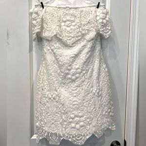 Lulu’s BB Dakota cream lace mini dress